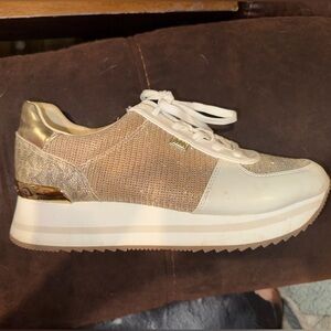 Women's Gold and Cream Michael Kors Sneakers